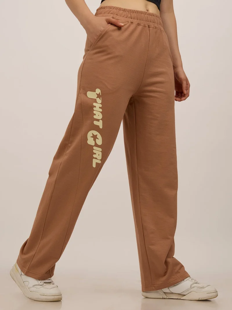 OUTZIDR Brown Side Cut And Sew Joggers
